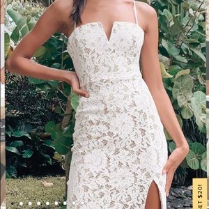 Lulus White Lace dress size M - Bridal/Bachelorette/Rehearsal NWT